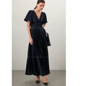 Amur Suze Pleated Formal Occasion Maxi Dress